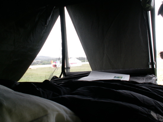 Inside the tent-bed