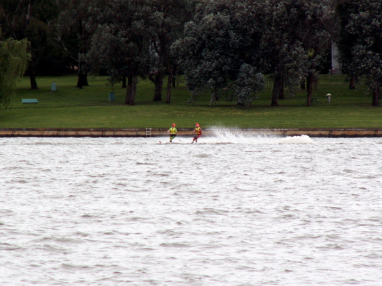 Waterskiers on Lake Burley Griffin