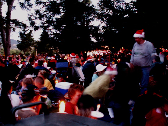 Candles lit for Carols at Lanyon